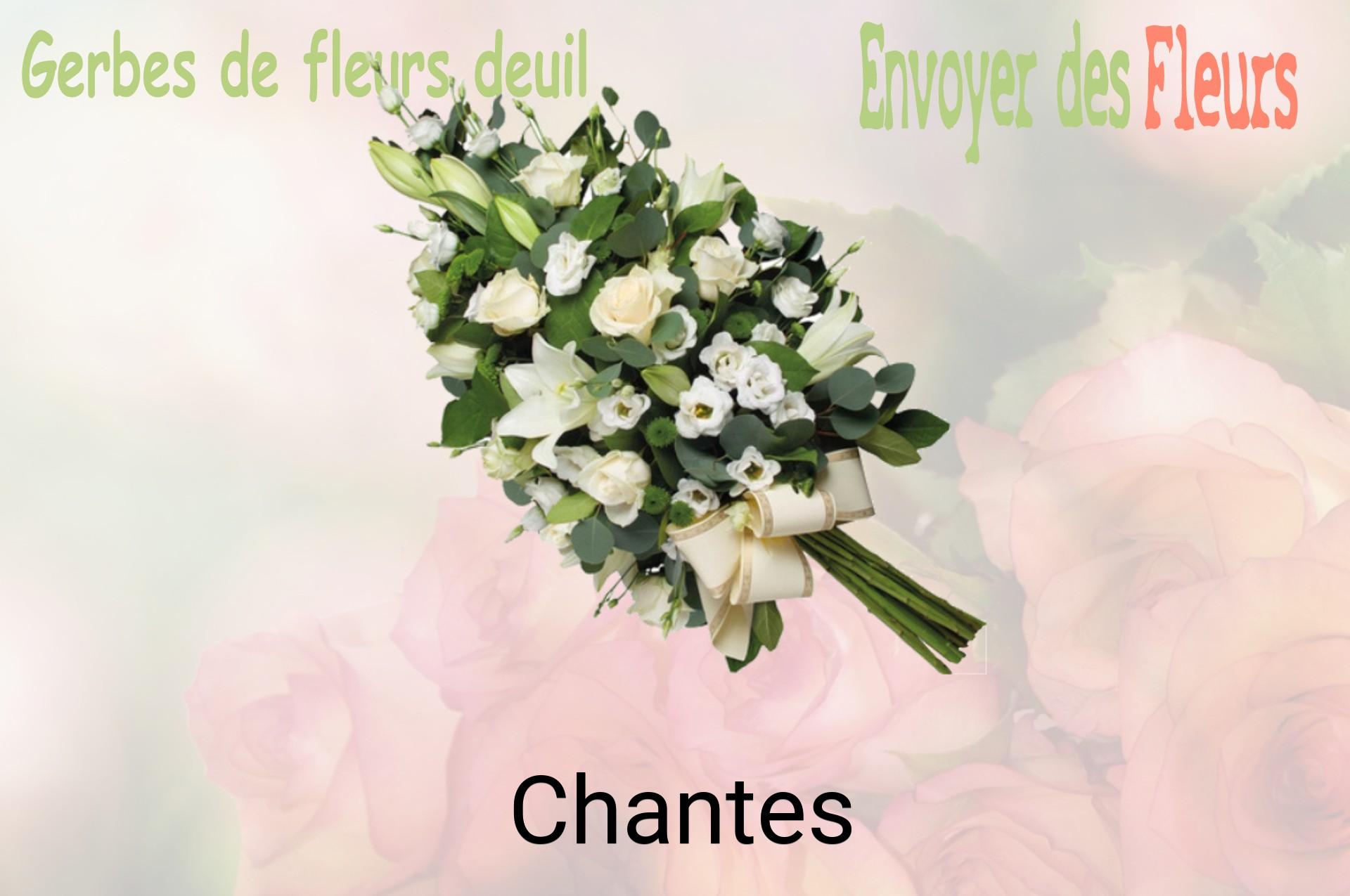 Gerbe de fleurs de deuil livrée à Chantes